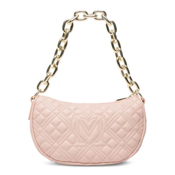 LOVE MOSCHINO Pink Quilted Cross-body Bag with big Chain - Picture 2 of 2